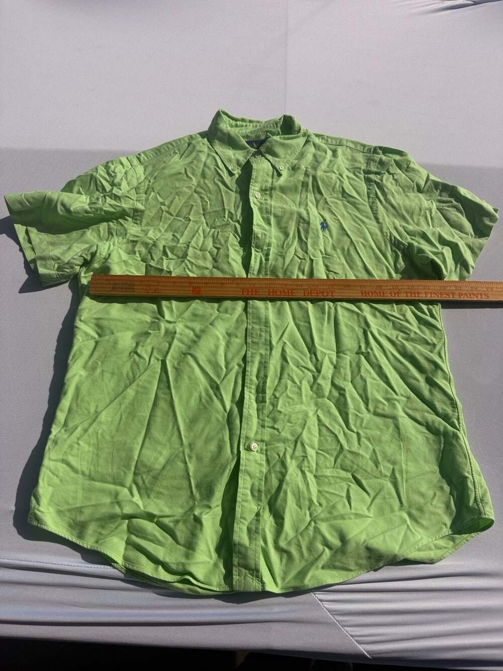Polo Ralph Lauren Lime Green Short Sleeve Oxford Button Down Shirt Size Large